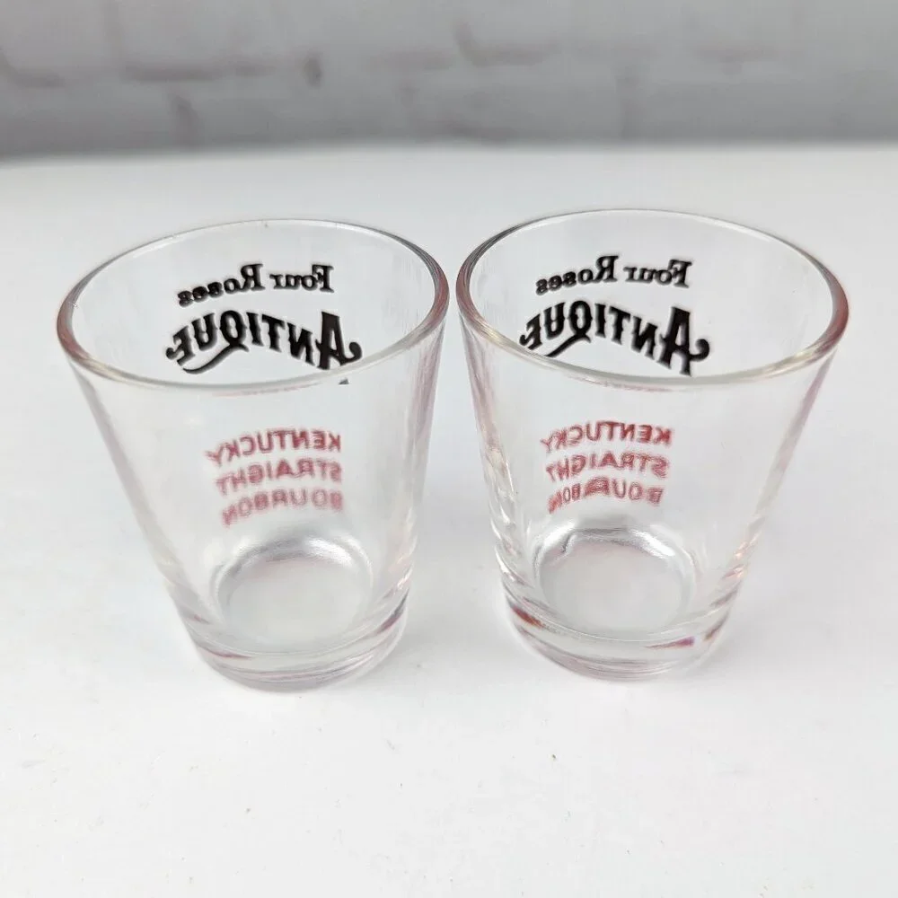 Set of 2 Four Roses Antique Bourbon Shot Glasses